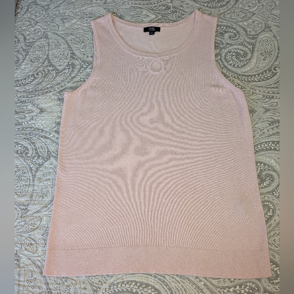 Pink Sleeveless Knit Top